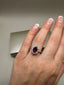 9ct White Gold Lab-Grown Diamond and Ruby Cluster Ring | 2.23ct Oval Ruby Centre