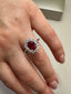 9ct White Gold Lab-Grown Diamond and Ruby Cluster Ring | 2.23ct Oval Ruby Centre