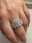 9ct White Gold Lab-Grown Diamond Eternity Dress Ring | 2.21ct 3-Row Round Cut, Fine Jewellery