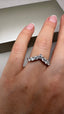 9ct Yellow Gold Lab-Grown Diamond 7-Stone Wishbone Ring | 0.99ct Round Cut Fine Jewellery