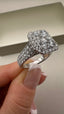 9ct White Gold Lab-Grown Diamond Halo Rectangle Ring | 3.00ct Round Cut Fine Jewellery