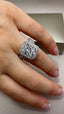 9ct White Gold Lab-Grown Diamond Halo Rectangle Ring | 3.00ct Round Cut Fine Jewellery