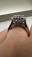 9ct White Gold Lab-Grown Diamond Halo Rectangle Ring | 3.00ct Round Cut Fine Jewellery