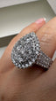 9ct White Gold Lab-Grown Diamond Halo Pear Ring | 3.67ct Round Cut Fine Jewellery
