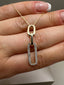 9ct Yellow Gold Paperclip Diamond Pendant with Chain | 0.32ct Lab-Grown Diamonds