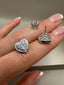 9ct White Gold Heart Halo Diamond Stud Earrings | 1.15ct Lab-Grown Diamonds