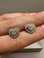 9ct Yellow Gold Heart Halo Diamond Stud Earrings | 0.75ct Lab-Grown Diamonds