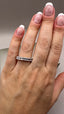 9ct White Gold Lab-Grown Diamond 12-Stone Emerald Cut Eternity Band | 1.96ct Round Cut Fine Jewellery