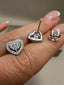 9ct White Gold Heart Halo Diamond Stud Earrings | 0.75ct Lab-Grown Diamonds