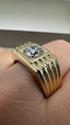 9ct Yellow Gold Lab-Grown Diamond 1-Stone Round Cut Gents Band Ring | 1.03ct Round Cut Fine Jewellery