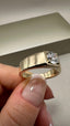 9ct Yellow Gold Lab-Grown Diamond 1-Round Cut Gents Band Ring | 1.03ct Round Cut Fine Jewellery
