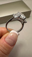 Platinum Lab-Grown Diamond Trilogy Emerald Cut Engagement Ring | 5.02ct Emerald Cut Fine Jewellery