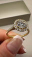 18ct Yellow Gold Lab-Grown Diamond Halo Round Cut Engagement Ring | 1.39ct Round Cut Fine Jewellery