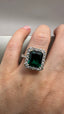 9ct Yellow Gold Lab-Grown Emerald & Diamond Halo Ring | 5.33ct Fine Jewellery