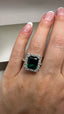 9ct Yellow Gold Lab-Grown Emerald & Diamond Halo Ring | 5.33ct Fine Jewellery