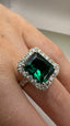 9ct Yellow Gold Lab-Grown Emerald & Diamond Halo Ring | 5.33ct Fine Jewellery