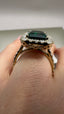 9ct Yellow Gold Lab-Grown Emerald & Diamond Halo Ring | 5.33ct Fine Jewellery
