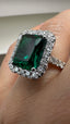9ct White Gold Lab-Grown Emerald & Diamond Halo Ring | 5.33ct Fine Jewellery