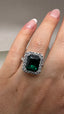 9ct White Gold Lab-Grown Emerald & Diamond Halo Ring | 5.33ct Fine Jewellery