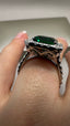 9ct White Gold Lab-Grown Emerald & Diamond Halo Ring | 5.33ct Fine Jewellery