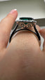 9ct White Gold Lab-Grown Emerald Cut Emerald & Diamond Halo Ring | 3.19ct Emerald Cut Fine Jewellery