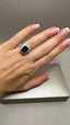 9ct White Gold Lab-Grown Emerald Cut Emerald & Diamond Halo Ring | 3.19ct Emerald Cut Fine Jewellery