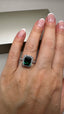 9ct White Gold Lab-Grown Emerald Cut Emerald & Diamond Halo Ring | 2.83ct Emerald Cut Fine Jewellery