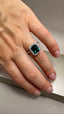9ct White Gold Lab-Grown Emerald Cut Emerald & Diamond Halo Ring | 2.83ct Emerald Cut Fine Jewellery