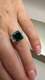 9ct Yellow Gold Lab-Grown Emerald Cut Emerald & Diamond Trilogy Ring | 4.46ct Emerald Cut Fine Jewellery