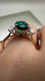 9ct Yellow Gold Lab-Grown Oval Cut Emerald & Diamond Trilogy Ring | 2.39ct Oval Cut Fine Jewellery
