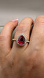 9ct Yellow Gold Lab-Grown Pear Cut Ruby & Diamond Halo Ring | 2.53ct Pear Cut Fine Jewellery