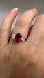 Platinum Lab-Grown Oval Cut Ruby & Diamond Trilogy Ring | 2.35ct Oval Cut Fine Jewellery