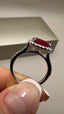 9ct White Gold Lab-Grown Cushion Cut Ruby & Diamond Halo Ring | 4.12ct Cushion Cut Fine Jewellery