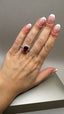9ct White Gold Lab-Grown Cushion Cut Ruby & Diamond Halo Ring | 4.12ct Cushion Cut Fine Jewellery