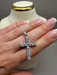 9ct White Gold Diamond Cross Pendant with Chain | 3.42ct Lab-Grown Diamonds