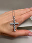 9ct White Gold Diamond Cross Pendant with Chain | 3.42ct Lab-Grown Diamonds