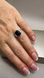 9ct Yellow Gold Lab-Grown Emerald Cut Blue Sapphire & Diamond Trilogy Ring | 4.51ct Emerald Cut Fine Jewellery
