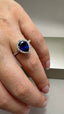 9ct Yellow Gold Lab-Grown Pear Cut Blue Sapphire & Diamond Halo Ring | 2.67ct Pear Cut Fine Jewellery