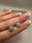 9ct White Gold Daisy Cluster Stud Earrings | 1.01ct Lab-Grown Diamonds, Filigree Finish