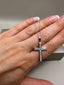 9ct White Gold Diamond Cross Pendant with Chain | 0.49ct Lab-Grown Diamonds