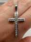 9ct White Gold Diamond Cross Pendant with Chain | 0.49ct Lab-Grown Diamonds