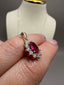 9ct Yellow Gold Cluster Pendant with Lab-Grown Diamonds & Oval Ruby | 1.98ct Total