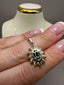 9ct Yellow Gold Cluster Pendant with Lab-Grown Diamonds & Oval Emerald | 2.33ct Total