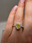 Platinum Gold Oval Yellow Diamond Halo Ring – 1.27ct Lab-Grown Diamonds