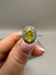 Platinum Gold Oval Yellow Diamond Halo Ring – 1.27ct Lab-Grown Diamonds