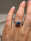 Platinum Lab-Grown Round Blue Diamond Halo Ring – 1.23ct | Sustainable Fine Jewellery