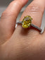 Platinum Lab-Grown Oval Yellow Diamond Solitaire Ring – 1.13ct | Elegant Ethical Jewellery