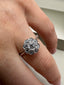 9ct White Gold Lab-Grown Diamonds Daisy Cluster Ring – 0.45ct | Delicate Filigree Design
