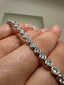 9ct White Gold Lab-Grown Diamond Rub Over Tennis Bracelet – 4.01ct Round Cut | Luxury Jewellery