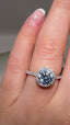 Platinum Lab-Grown Round Blue Diamond Halo Ring – 1.23ct | Sustainable Fine Jewellery